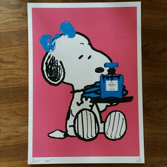 スヌーピー シャネル 香水 ブルー DEATH NYC 限定ポスター サイン入り