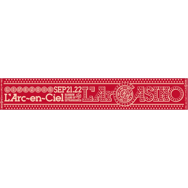 マフラータオルA（RED）【L'Arc～en～Ciel LIVE 2015「L'ArCASINO