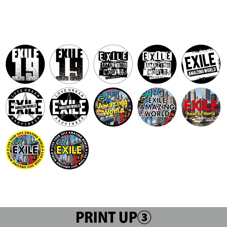 缶バッジ【50種類】/ EXILE LIVE TOUR 2015 “AMAZING WORLD” : EXILE