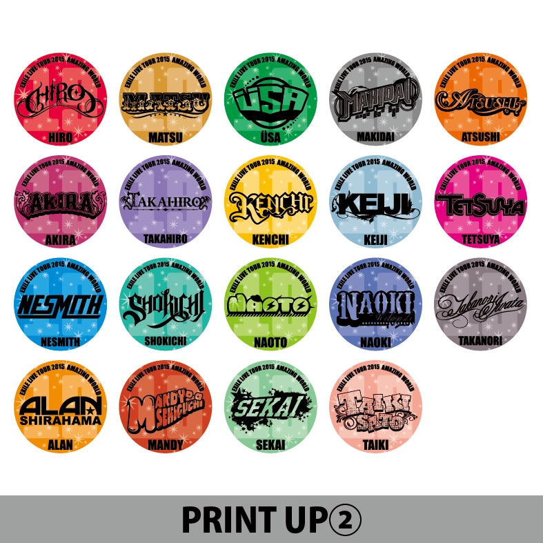 缶バッジ【50種類】/ EXILE LIVE TOUR 2015 “AMAZING WORLD” : EXILE