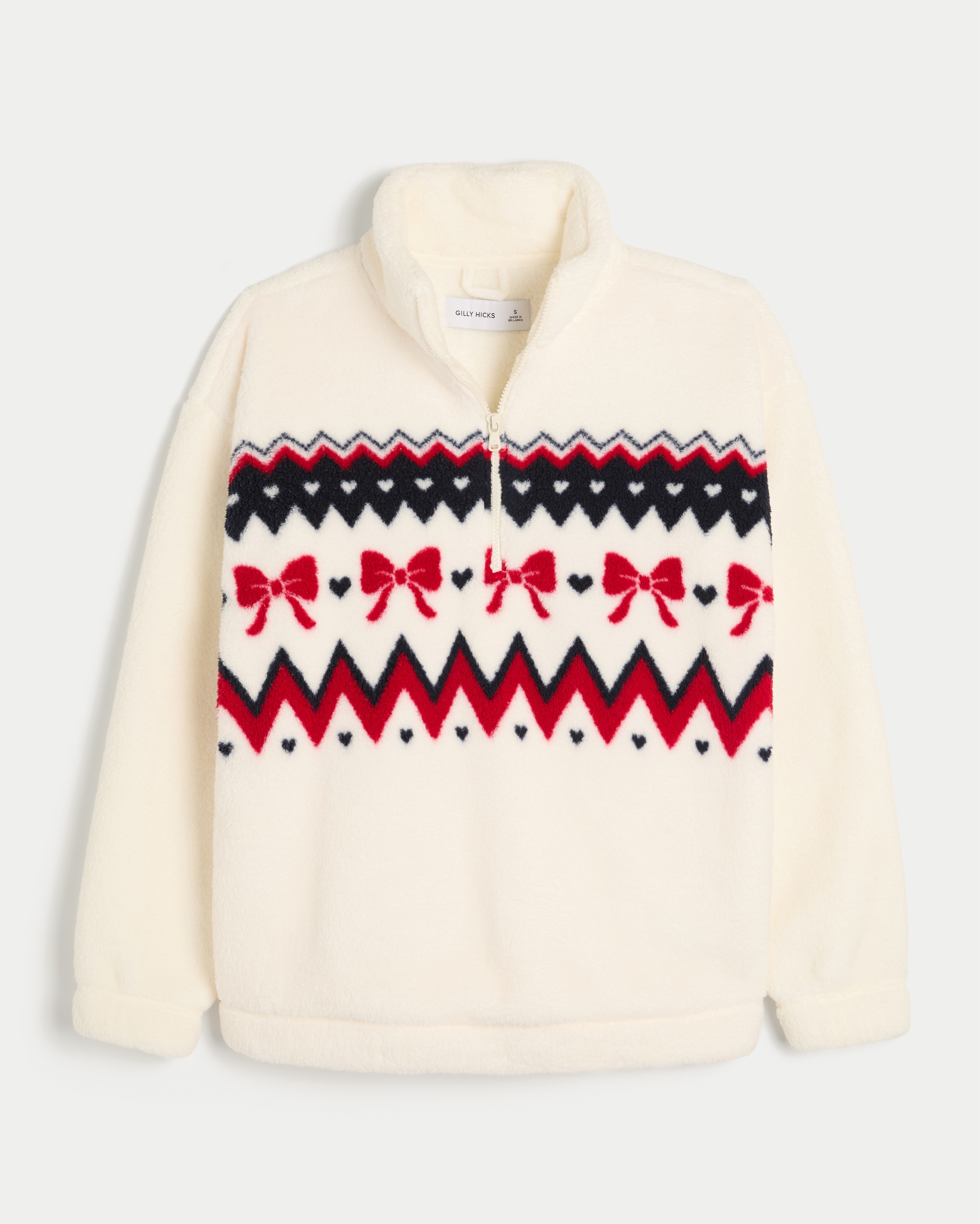 Hollister Gilly Hicks Sherpa Quarter-Zip Sweatshirt | Arden Fair