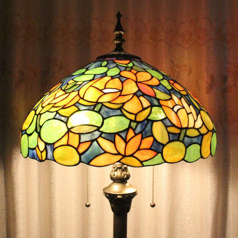 フロアスタンド ステンドグラスランプ フロアランプ 照明器具 書斎 花