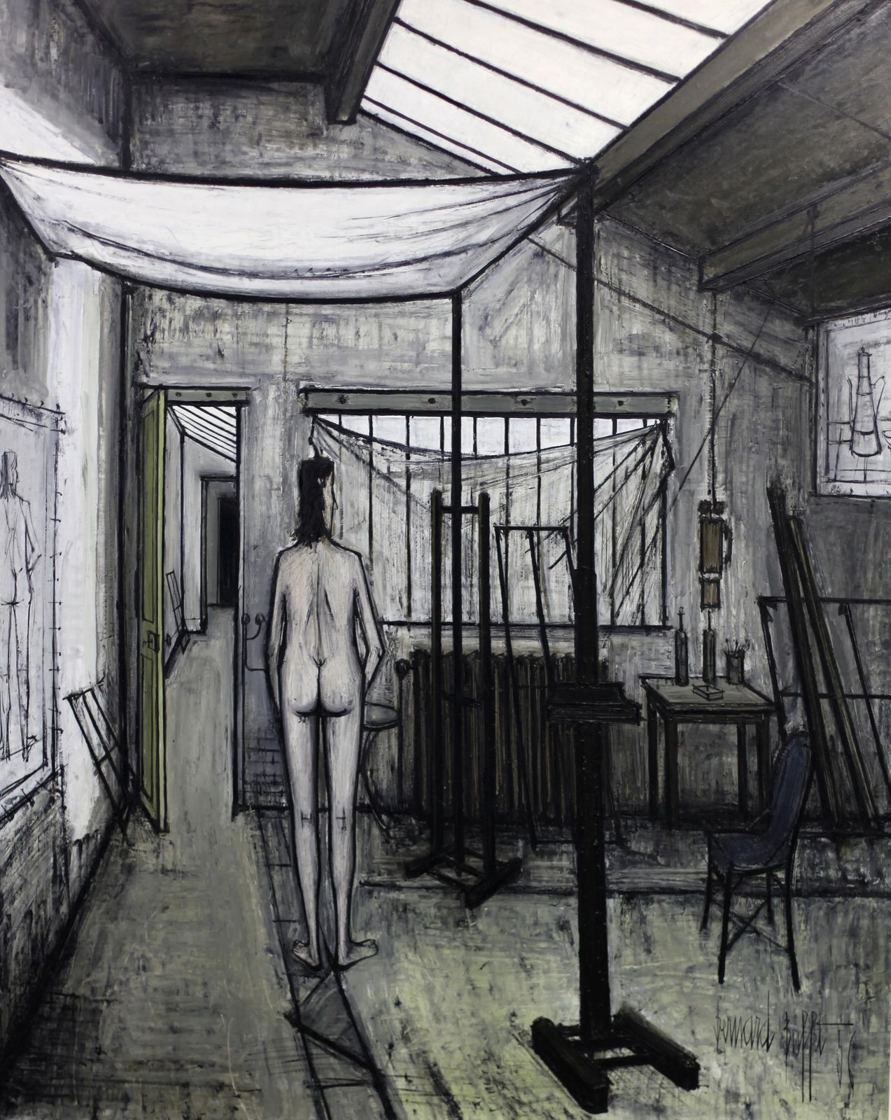 ベルナール・ビュッフェHomme assis dans l'atelier - ベルナール