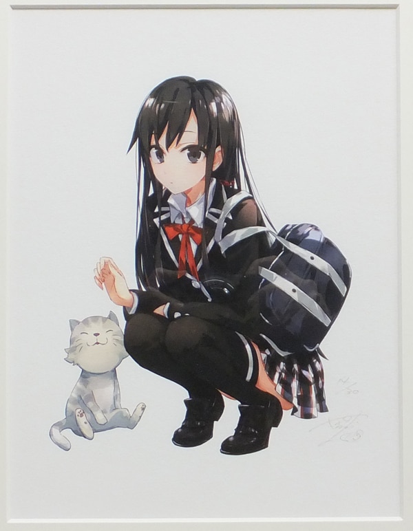 ぽんかん8 直筆サイン入りカラー複製イラスト やはり俺の青春ﾗﾌﾞｺﾒは