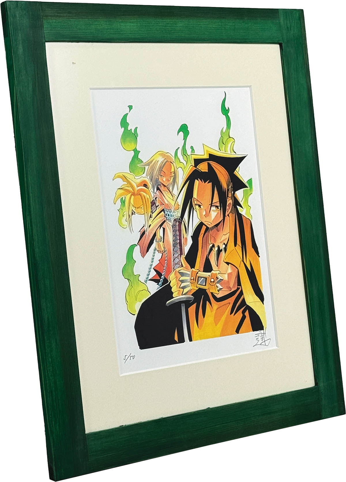 4195] 武井宏之 直筆サイン入りカラー複製イラスト「シャーマンキング」