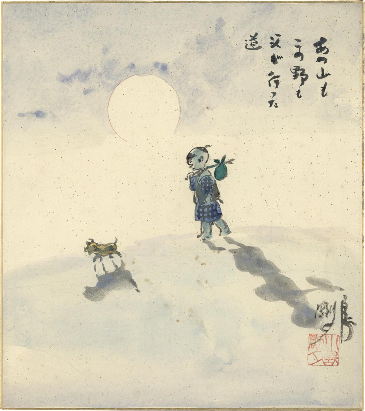 4039］ 小島剛夕 直筆カラー色紙「子連れ狼」大五郎