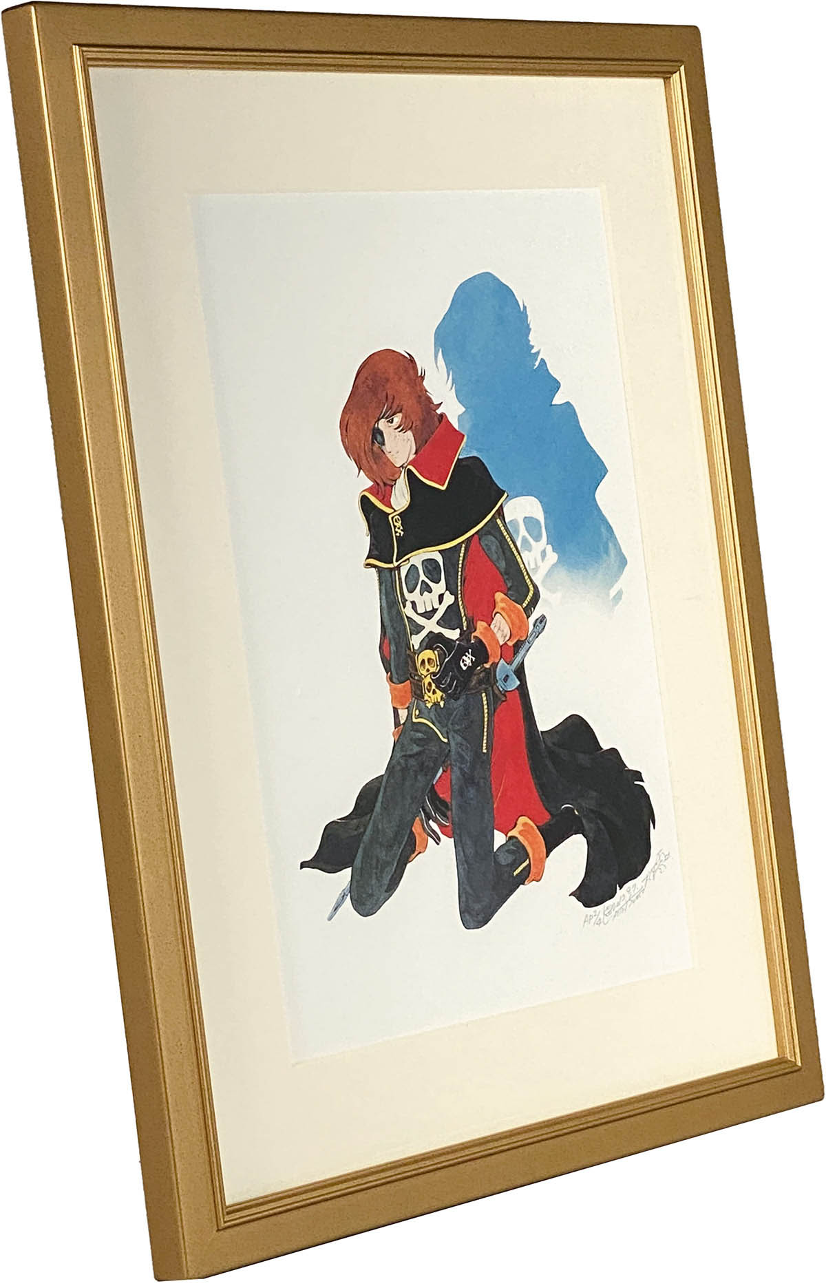 2833] 松本零士 直筆サイン入りカラー複製イラスト「宇宙海賊