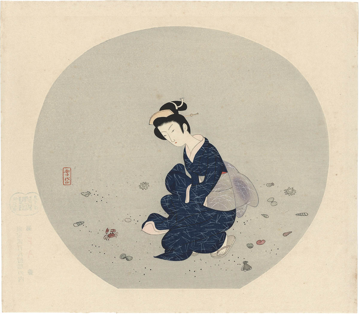 8801] 小村雪岱「うちわ絵八佳 8枚揃 版画作品」