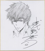 3081] 吉田隆彦 直筆カラー色紙「おおきく振りかぶって」