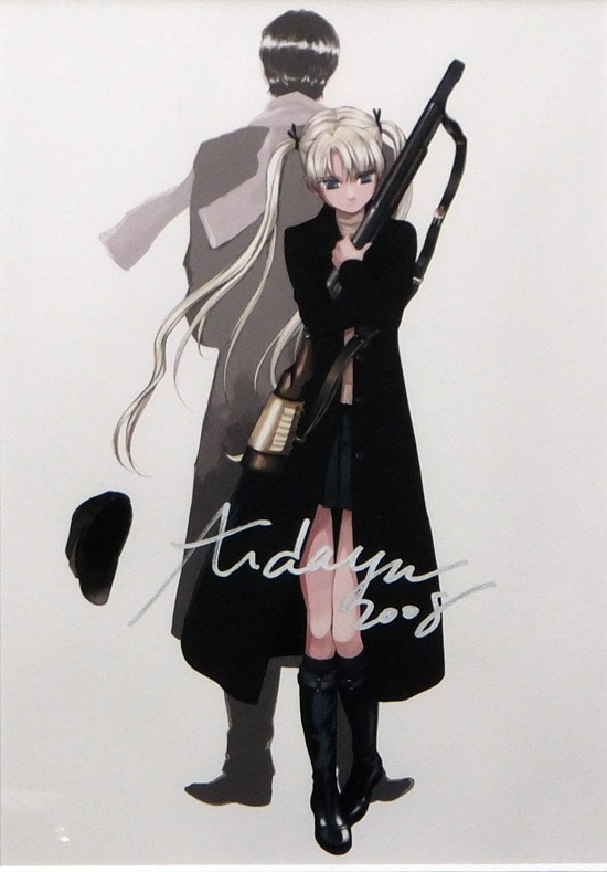 相田裕 直筆サイン入りカラー複製イラスト「GUNSLINGER GIRL」