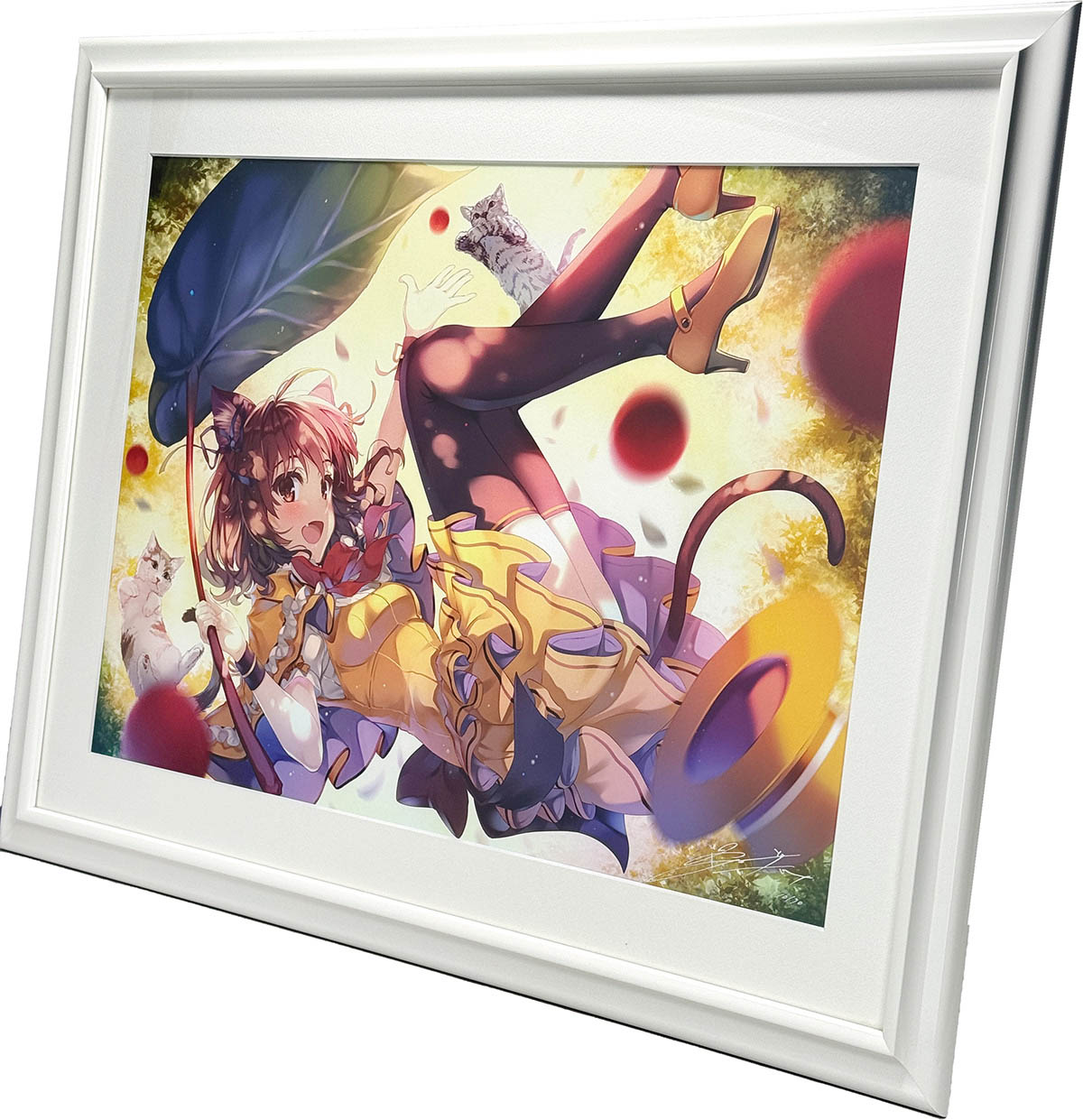 7352] 深崎暮人 直筆サイン入りカラー複製イラスト「Falling Green」