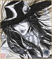 わたなべひろし 直筆カラー色紙「魔法のプリンセスミンキーモモ」