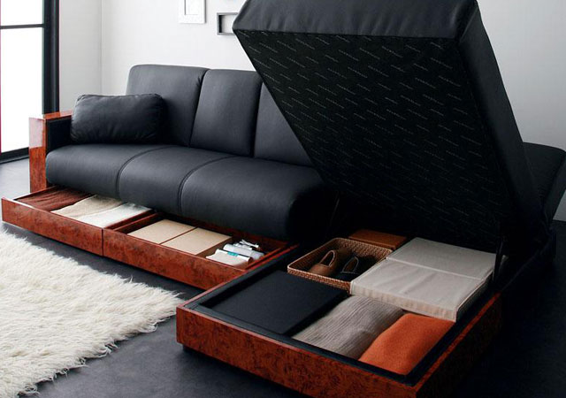 レザー（合成皮革）のソファーベッド｜ハレノワ