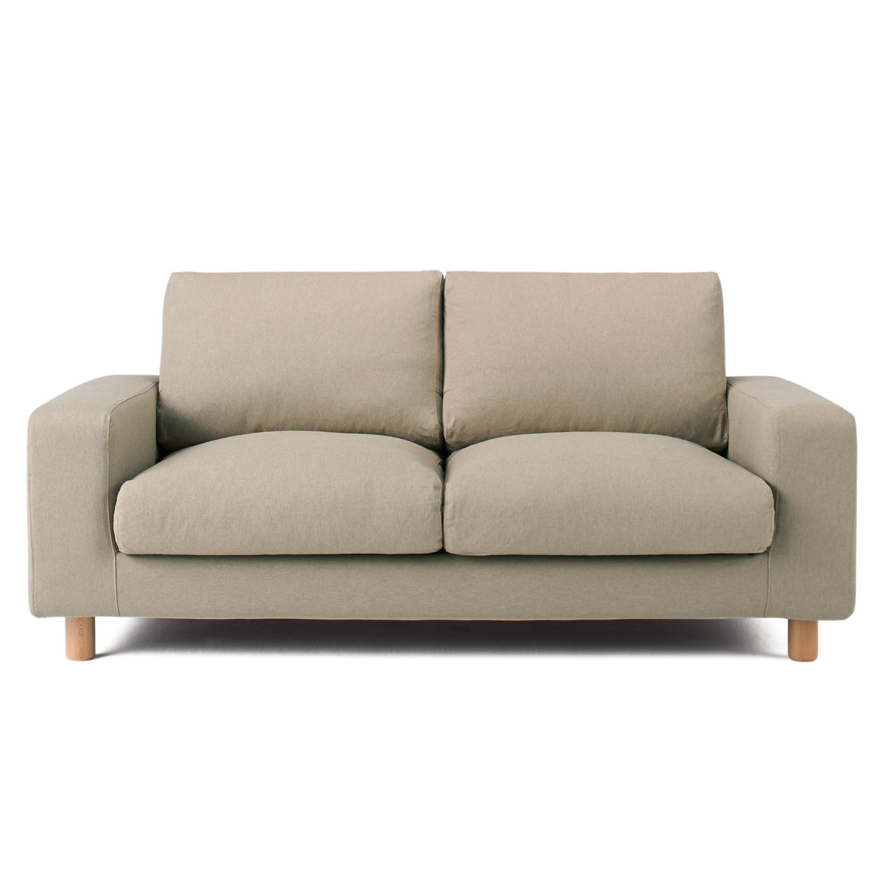 無印良品 綿平織ソファ本体ワイドアーム2シーター用カバー／ベージュ