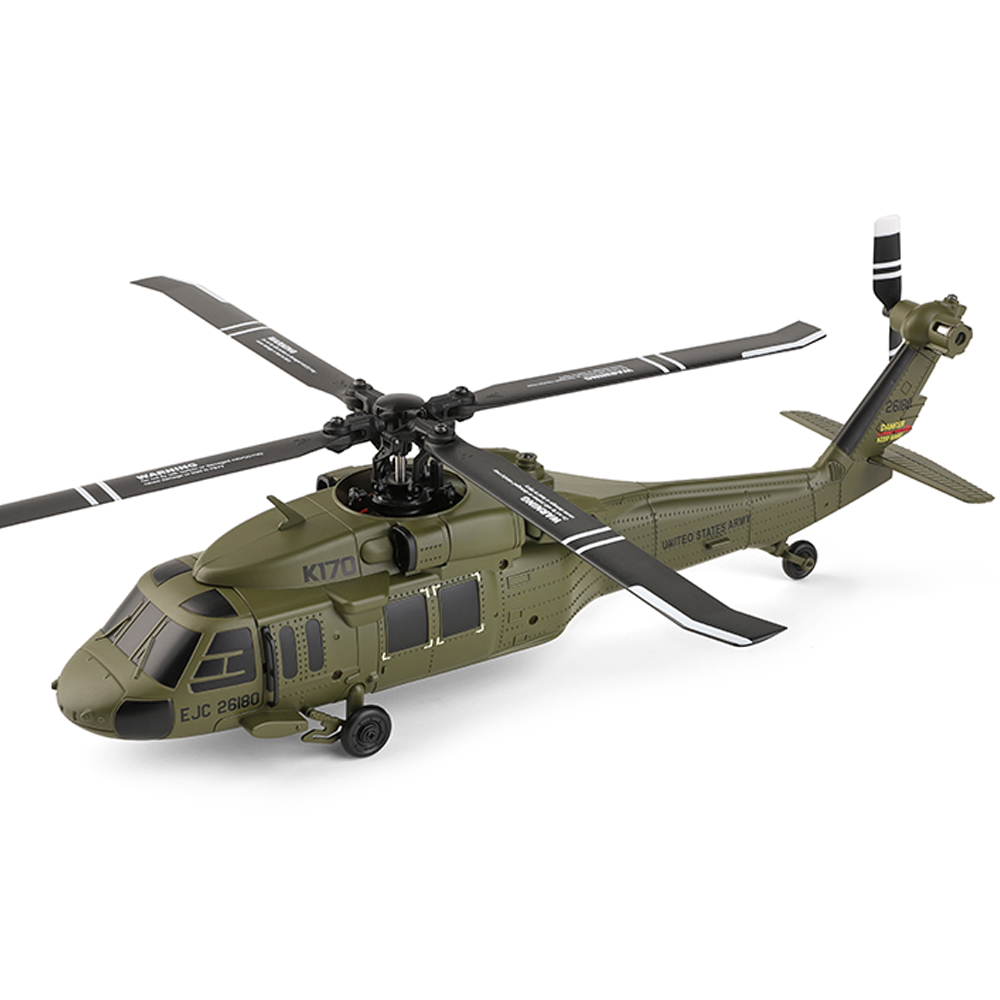 XK K170 UH-60L 2.4G 4CH 6軸ジャイロブラシレスモーター軍用グリーン