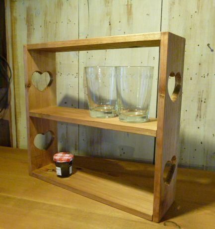 カントリー雑貨 シャビー風 ミニ2段 ハートラック - カントリー家具