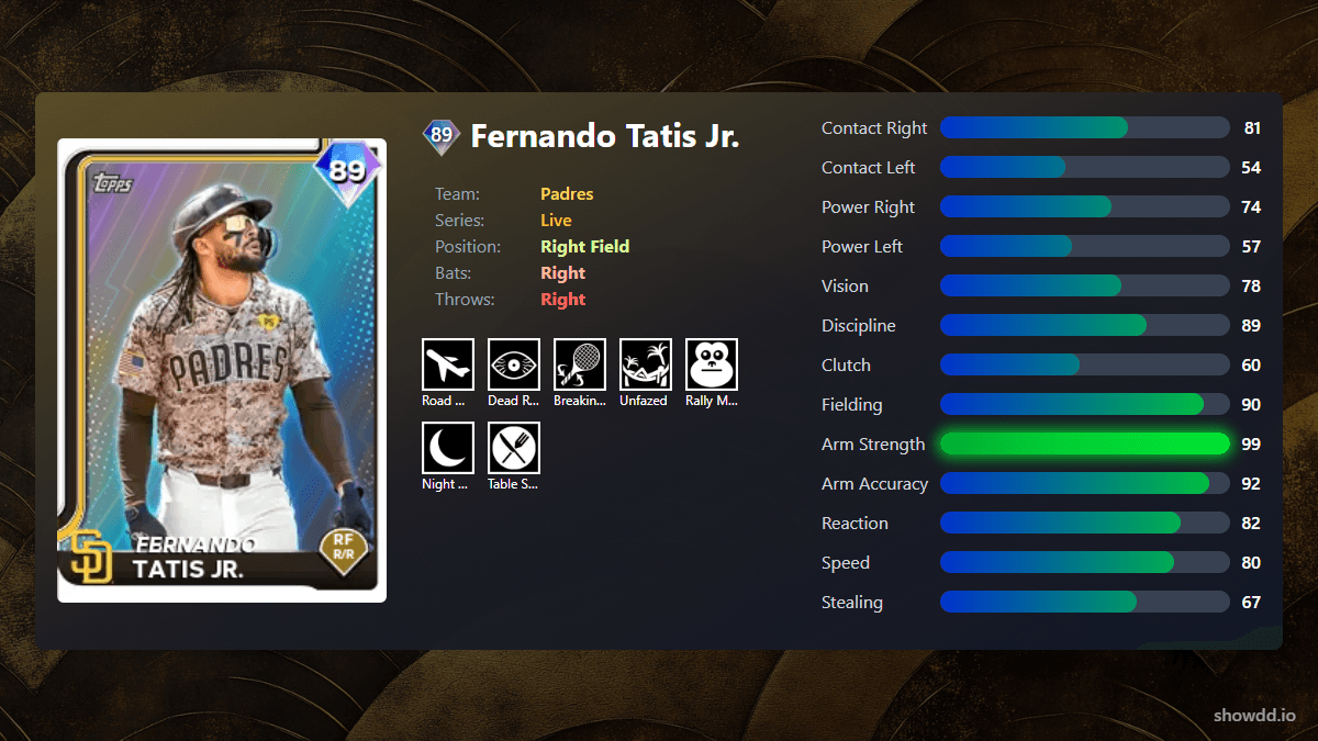 Fernando Tatis Jr., 89 Live - MLB the Show 25