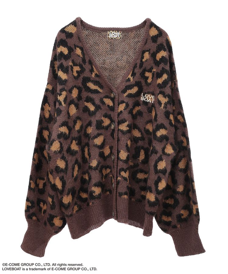 □LOVEBOAT ロゴ刺繍ニットカーディガン/Green Parks（グリーン