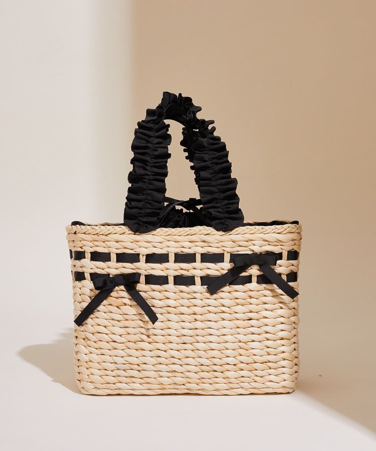 フリルハンドルメイズリボンカゴバッグ/Maison de FLEUR（メゾン ド