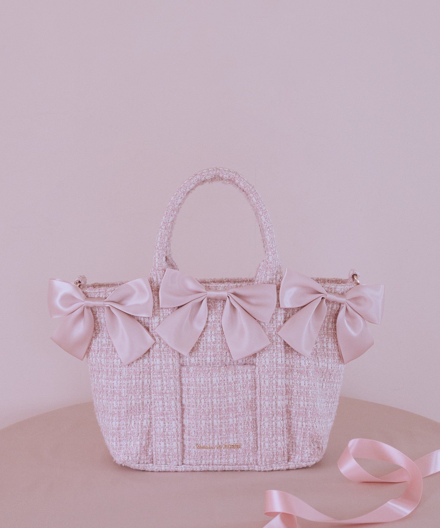 ピンクマニアボリュームリボン2WayトートMバッグ/Maison de FLEUR