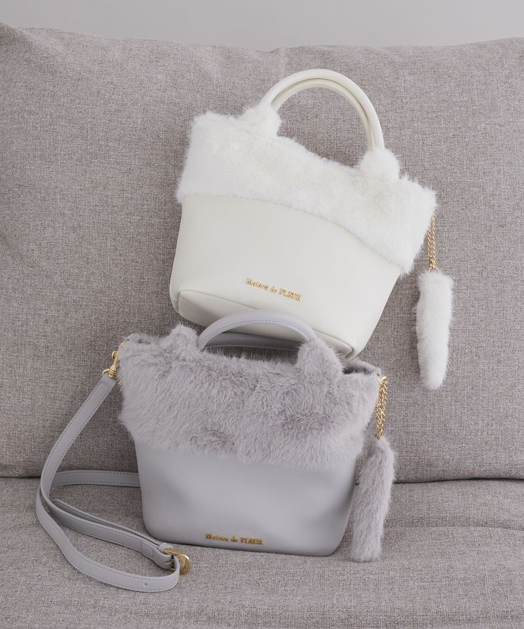 ねこフェイクファーバッグ/Maison de FLEUR（メゾン ド フルール）の