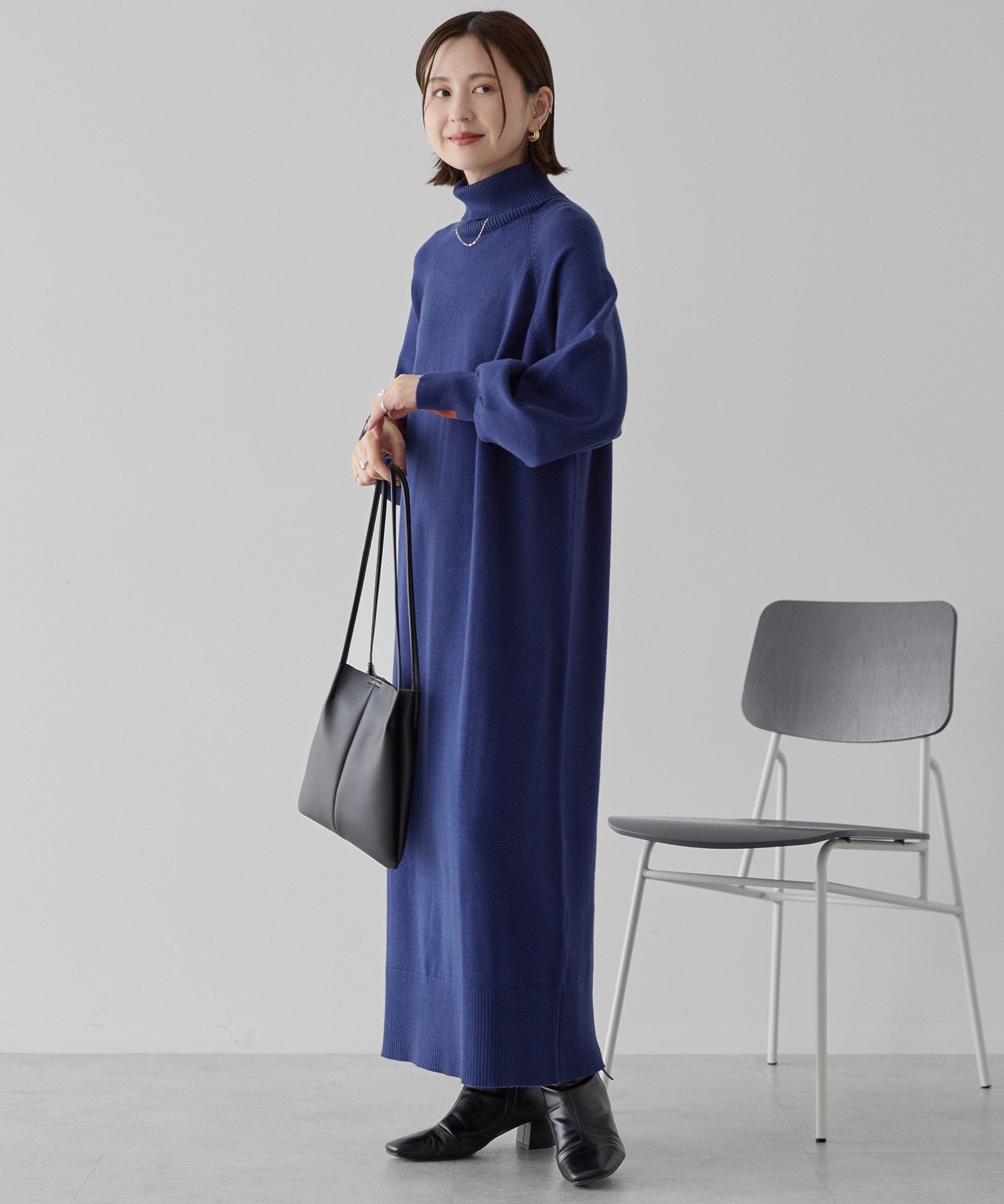 ≪USED≫バイパチモックネックニットワンピース＜静電気軽減