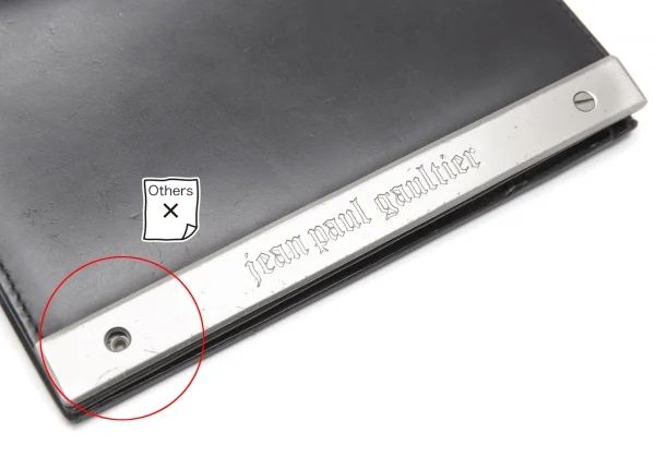 ジャンポールゴルチエJean Paul GAULTIER メタルプレート手帳 黒 (K