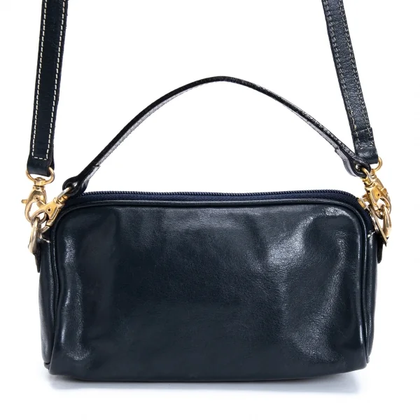 HIROFU Leather Shoulder Bag Navy (K-129306)