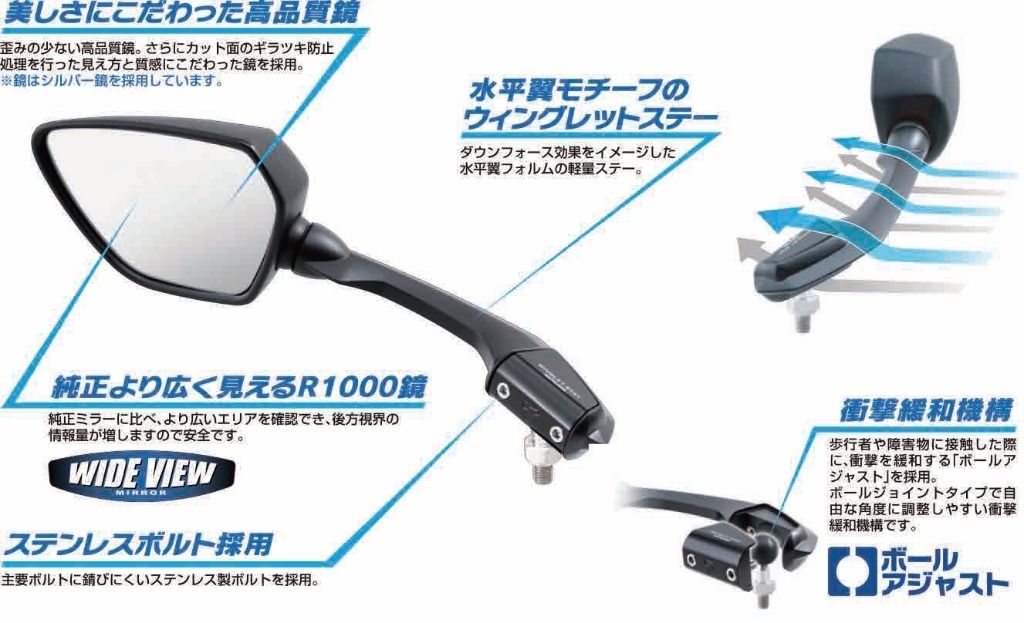 Webike | TANAX NAPOLEON タナックス ナポレオン シャークミラー8