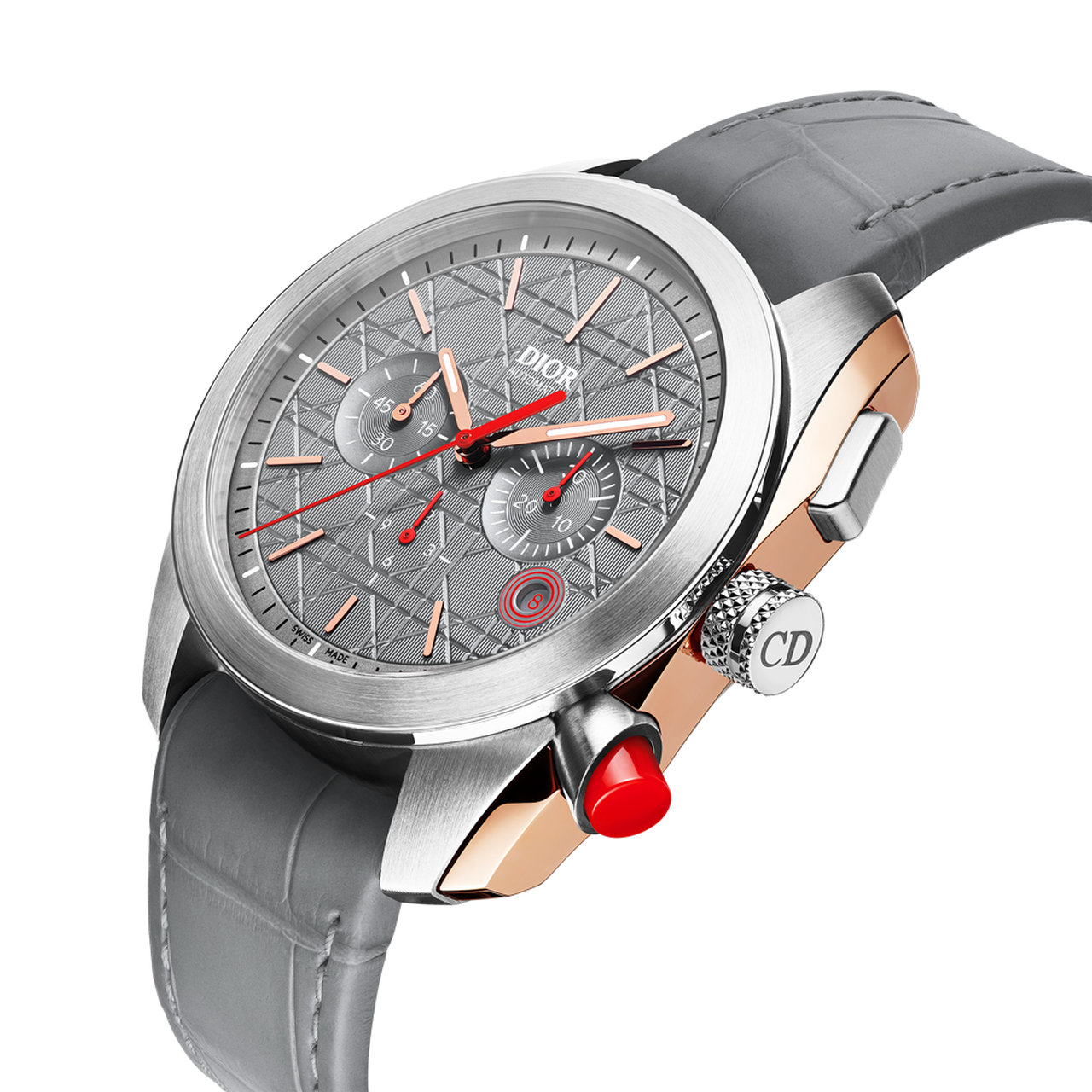 おしゃれな大人の腕時計】グレーの文字盤にピンクゴールドが映える