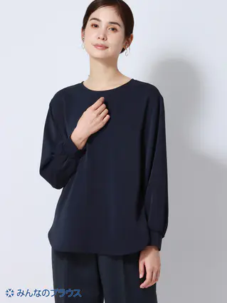 みんなのブラウス／ラウンドネックブラウス／ウォッシャブル／UVカット