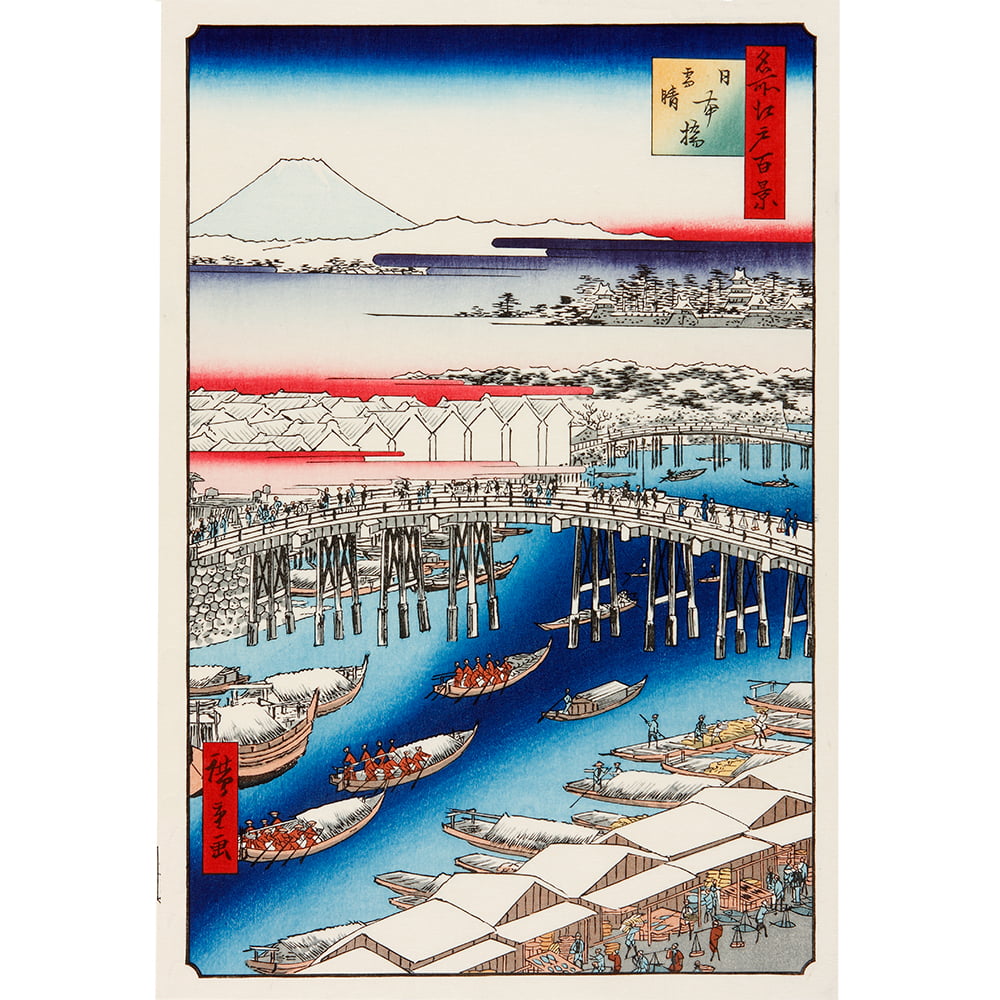 歌川広重「名所江戸百景 日本橋雪晴」浮世絵木版画｜浮世絵工房