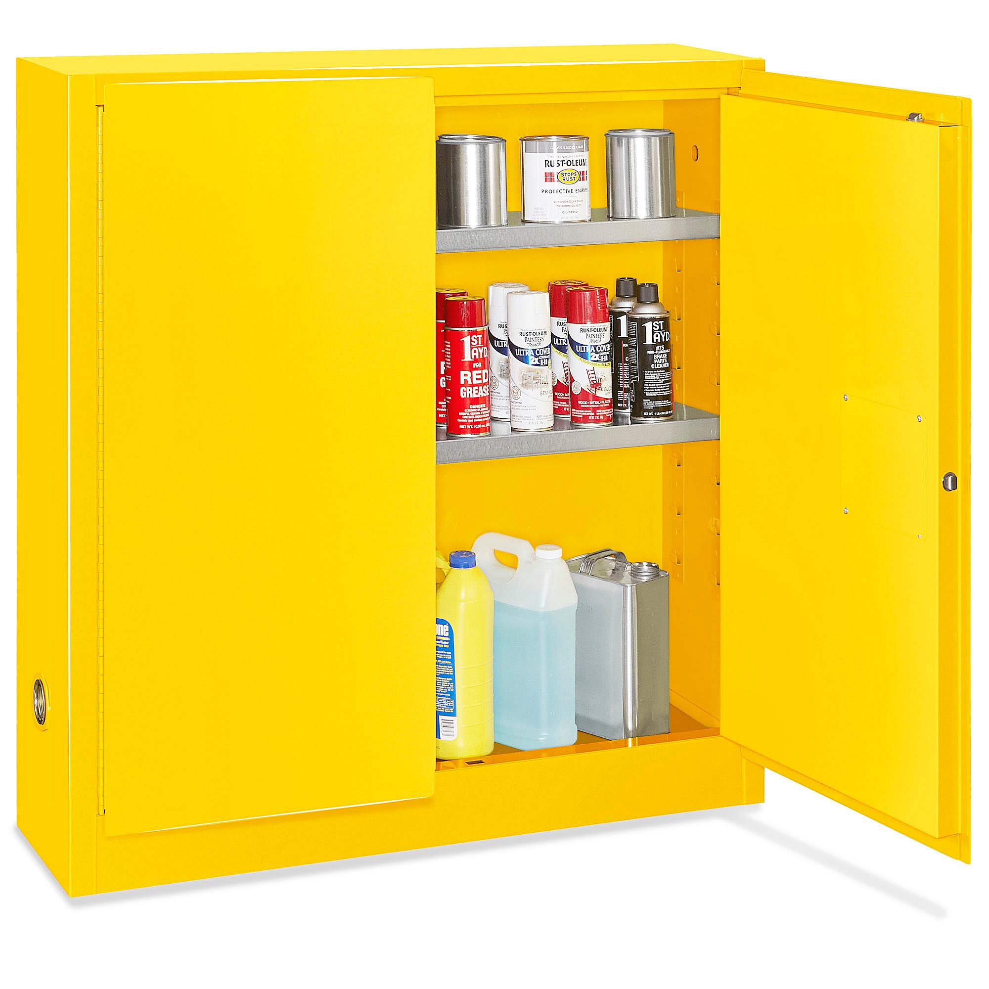 Flammable Storage Cabinet - Wall-Mount, Manual Doors, Yellow, 20