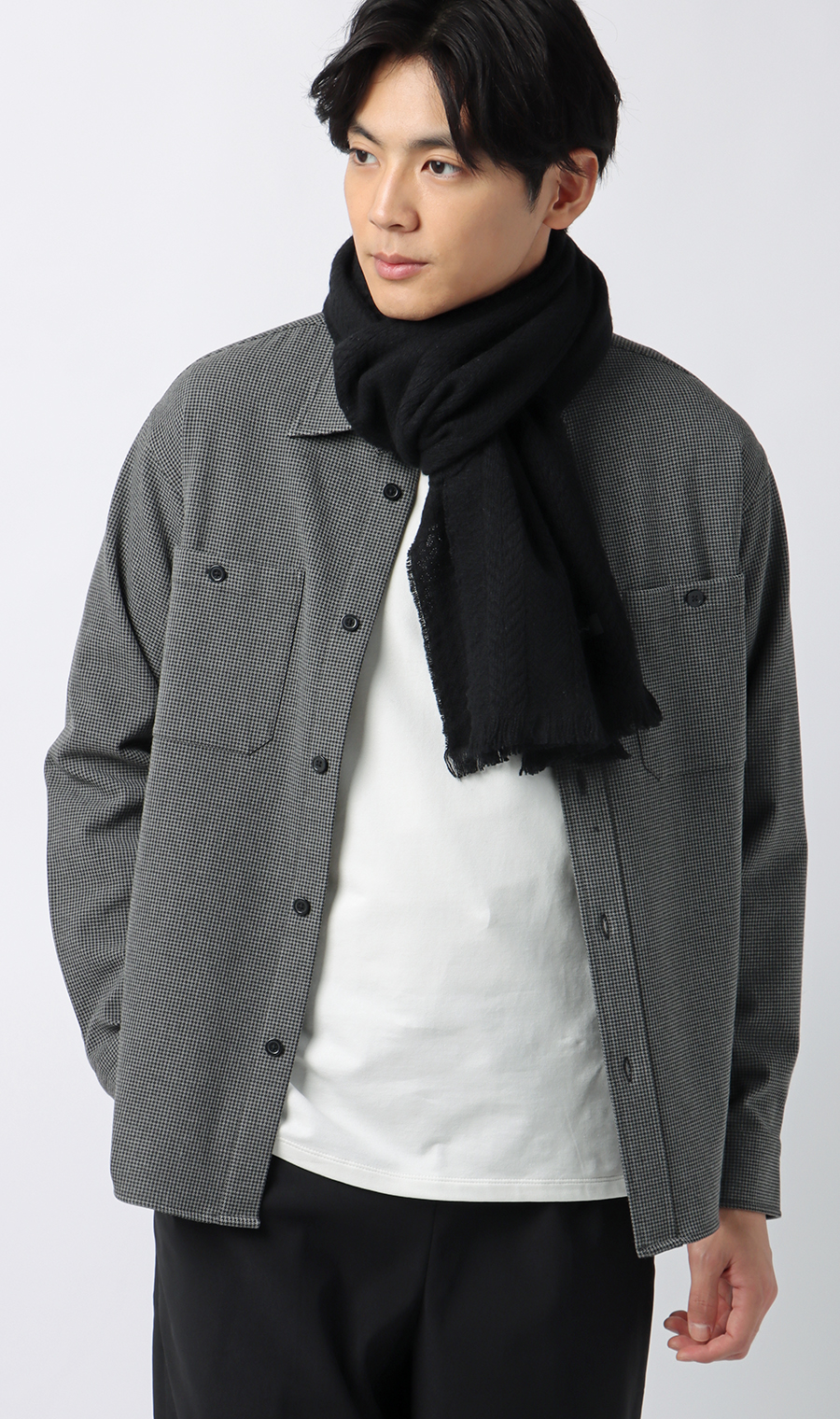 地柄ウールマフラー (51HIL01010) | HILTON | 紳士服・スーツ販売数