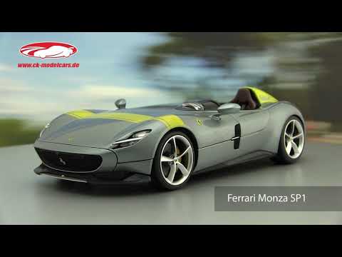 Bburago 1:18 Ferrari Monza SP1 year 2019 grey metallic / yellow 18