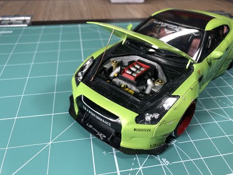 Aoshima Nissan GTR Liberty Walk Engine detail set VR38DETT - 1/24