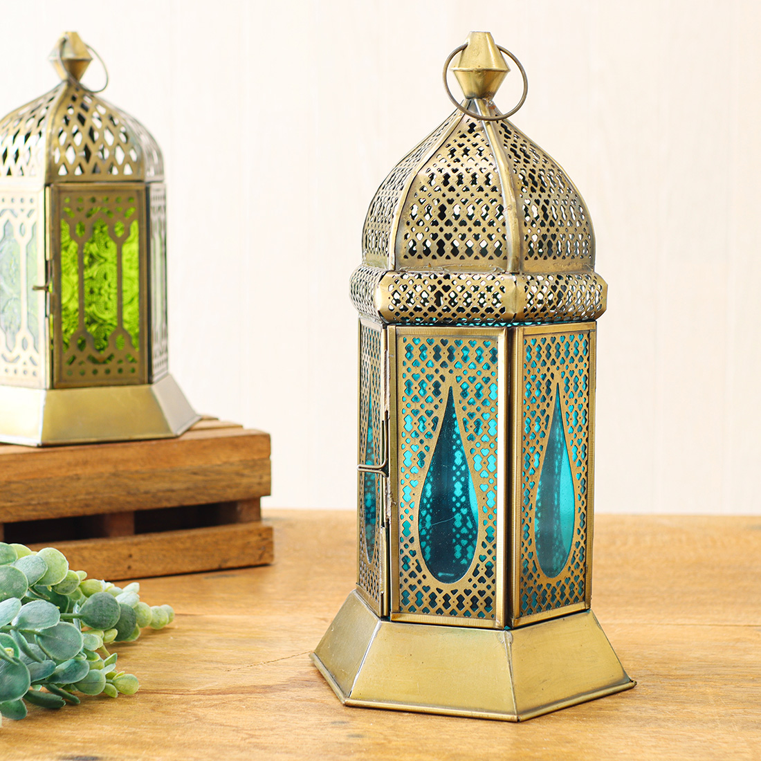 モロッカン ランプ L ターコイズ[ライト電気照明 モロッコ アジアン