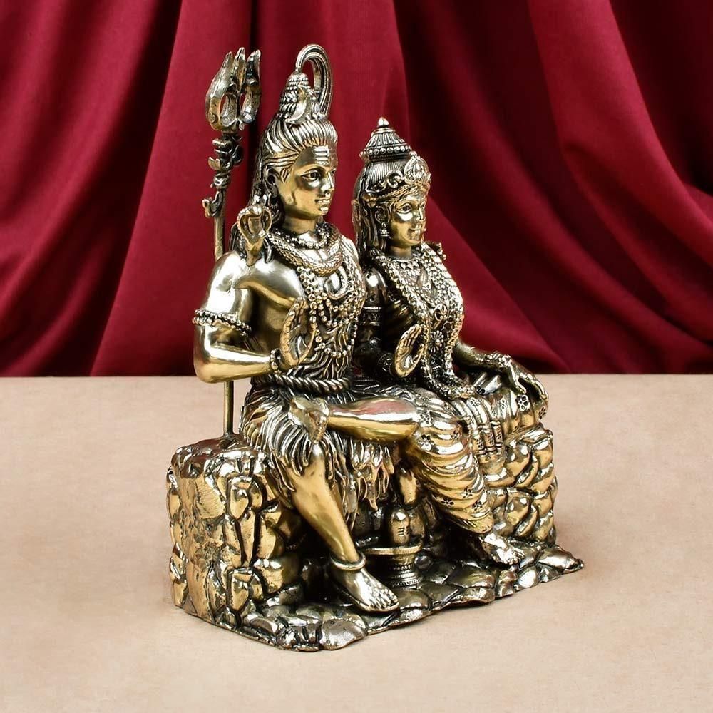 シヴァ＆パールヴァティー神像（アシュタダートゥ、高さ約13.3cm