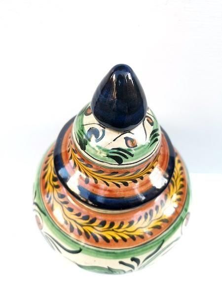 プエブラ陶器 タラベラ焼き | 蓋付壺 30cm - メキシコ雑貨とメキシコの