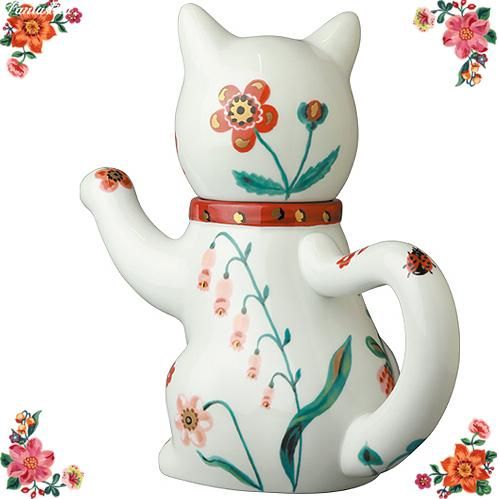 ナタリー・レテ】ティーポット ザ・レッド・ラッキー・キャット 赤