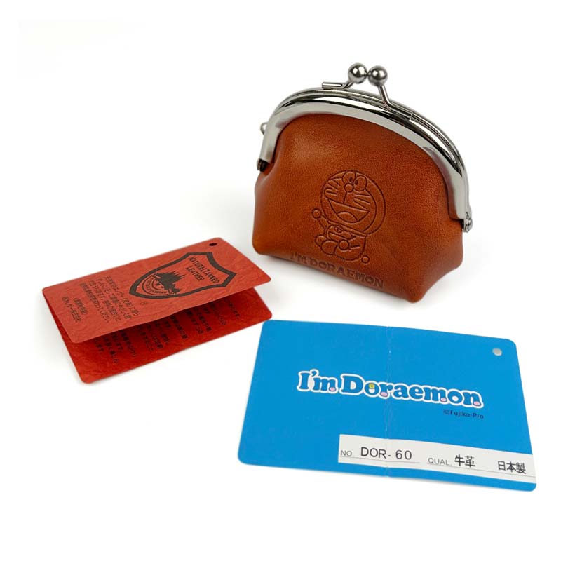 全5色】日本製 栃木レザー 本革 ドラえもん がま口型 コインケース