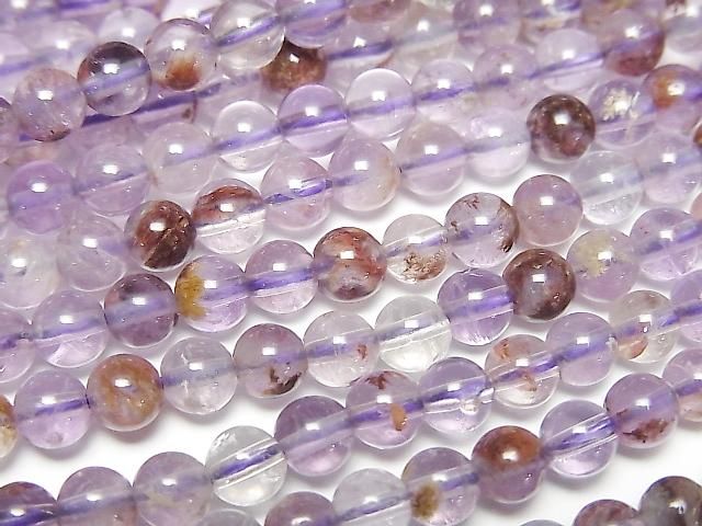 カコクセナイトインクォーツ ラウンド4.5mm アメジストカラー ｜天然石