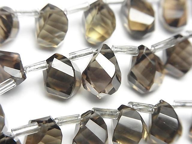 動画】宝石質スモーキークォーツAAA ドロップ4面ツイスト ブリオレット