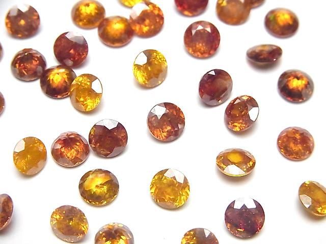 動画】宝石質スファレライトAAA ルース ラウンドファセットカット6×6mm