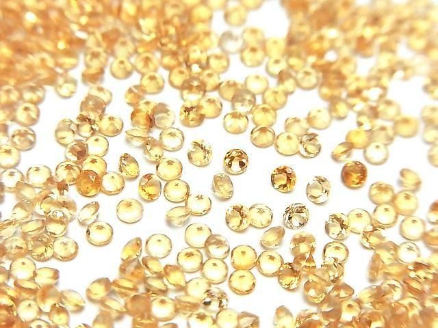 シトリン ルース ラウンドファセットカット2×2mm 10粒｜天然石ビーズの
