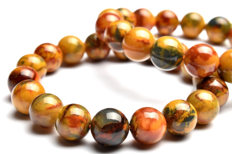 高発色◇ゴールデン ピーターサイト 11.5mm ブレスレット 【動画】 1個