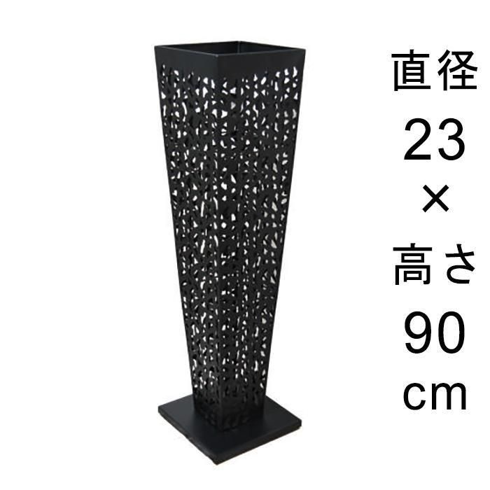 デザイン アイアン フラワースタンド〔048534〕角型 ブラック 高さ90cm