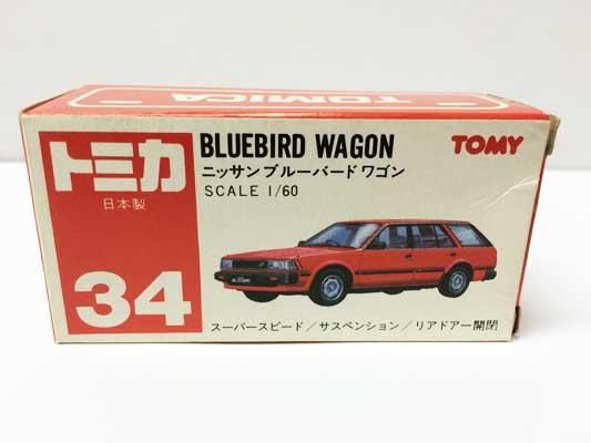 トミカ NO.34 ニッサン ブルーバードワゴン（UCC）赤箱（日本製