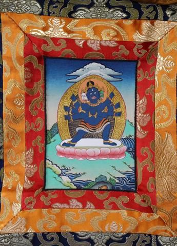 マハーカーラ（大黒天／だいこくてん）[布額装タンカminin]- 彩雲(さい