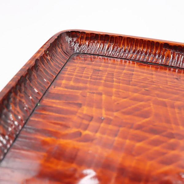 手作業の讃岐彫くり抜き四方盆 使い込むほど味わい深く